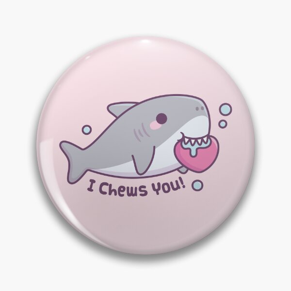 Item preview, Cute Shark Bites Heart I Chews You Funny designed and sold by rustydoodle.