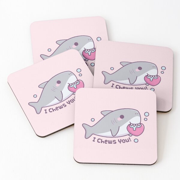 Item preview, Cute Shark Bites Heart I Chews You Funny designed and sold by rustydoodle.