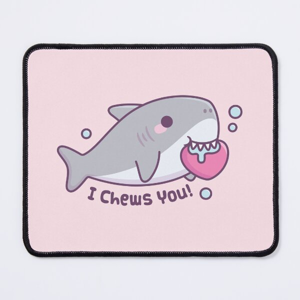 Item preview, Cute Shark Bites Heart I Chews You Funny designed and sold by rustydoodle.