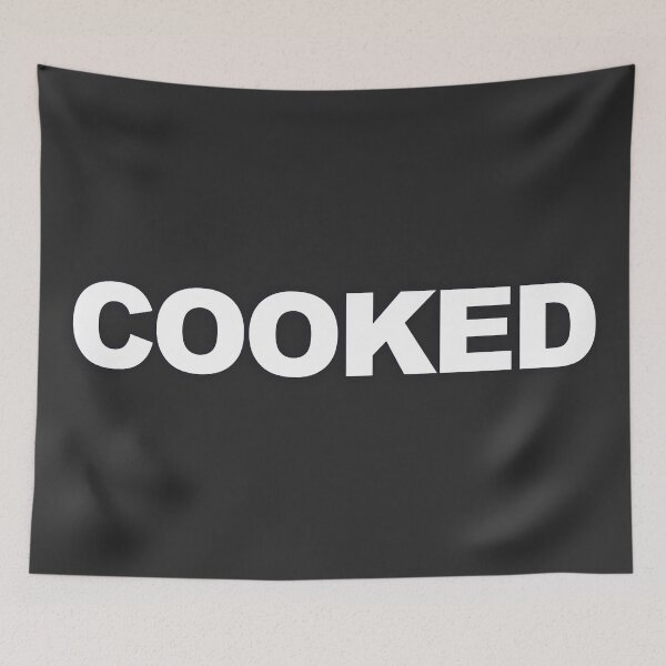 Item preview, COOKED — White Minimal Bold Type Statement designed and sold by WORDPAUSE.
