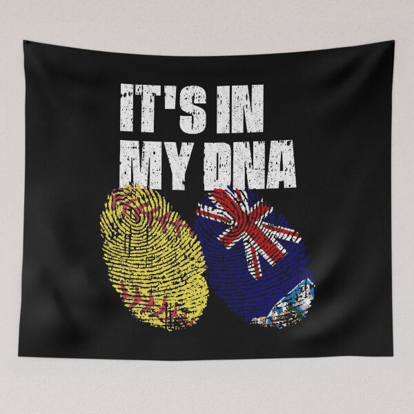 Item preview, IT'S IN MY DNA Softball - Falkland Islands Flag Fingerprint  designed and sold by CosmoKitsch.