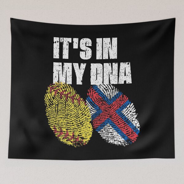 Item preview, IT'S IN MY DNA Softball - Faroe Islands Flag Fingerprint  designed and sold by CosmoKitsch.