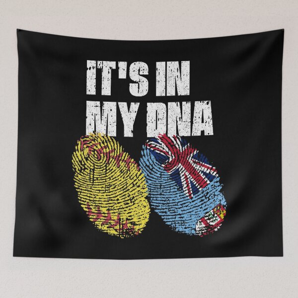 Item preview, IT'S IN MY DNA Softball - Fiji Flag Fingerprint  designed and sold by CosmoKitsch.