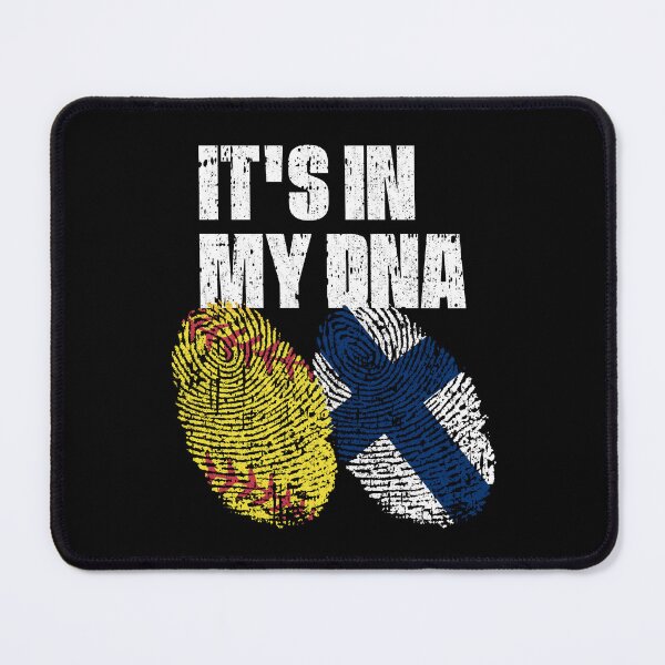 Item preview, IT'S IN MY DNA Softball - Finland Flag Fingerprint designed and sold by CosmoKitsch.