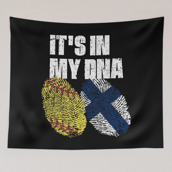 Item preview, IT'S IN MY DNA Softball - Finland Flag Fingerprint  designed and sold by CosmoKitsch.