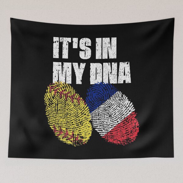Item preview, IT'S IN MY DNA Softball - France Flag Fingerprint  designed and sold by CosmoKitsch.