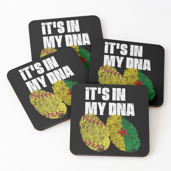 Item preview, IT'S IN MY DNA Softball - French Guiana Flag Fingerprint  designed and sold by CosmoKitsch.