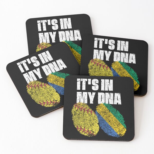 Item preview, IT'S IN MY DNA Softball - Gabon Flag Fingerprint  designed and sold by CosmoKitsch.