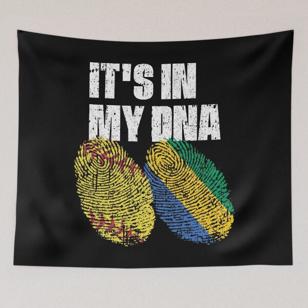 Item preview, IT'S IN MY DNA Softball - Gabon Flag Fingerprint  designed and sold by CosmoKitsch.