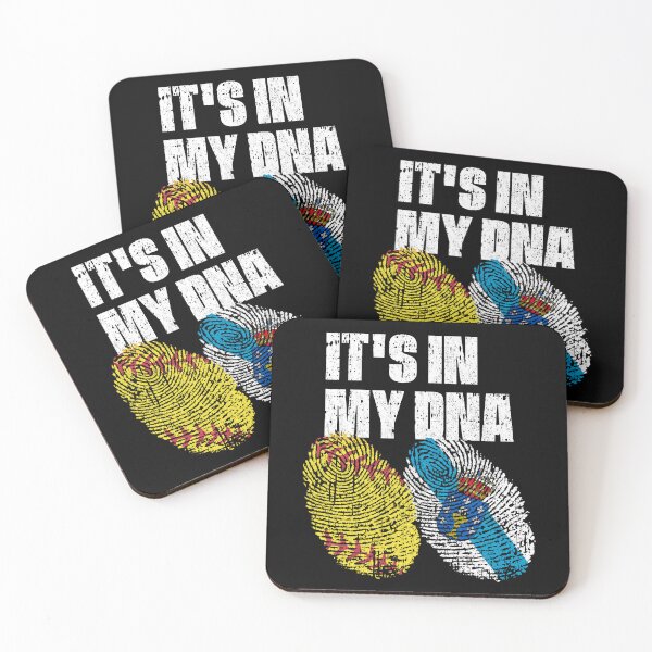Item preview, IT'S IN MY DNA Softball - Galicia Flag Fingerprint  designed and sold by CosmoKitsch.