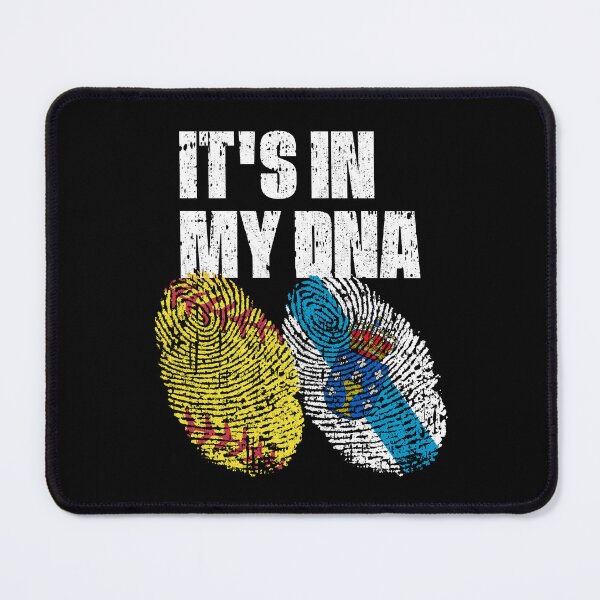 Item preview, IT'S IN MY DNA Softball - Galicia Flag Fingerprint designed and sold by CosmoKitsch.