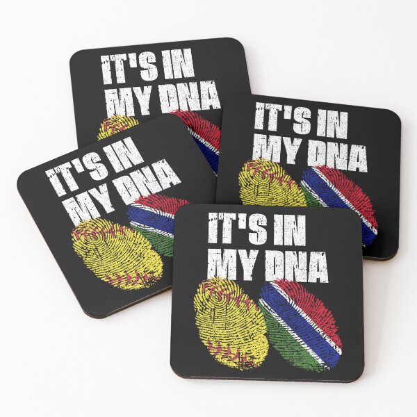 Item preview, IT'S IN MY DNA Softball - Gambia Flag Fingerprint  designed and sold by CosmoKitsch.