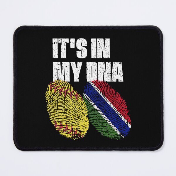 Item preview, IT'S IN MY DNA Softball - Gambia Flag Fingerprint designed and sold by CosmoKitsch.