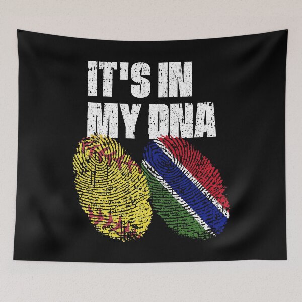 Item preview, IT'S IN MY DNA Softball - Gambia Flag Fingerprint  designed and sold by CosmoKitsch.