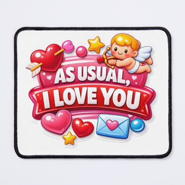 Item preview, Valentine Hearts and Cute Cupid, As Usual I Love You designed and sold by Supergrafix07.