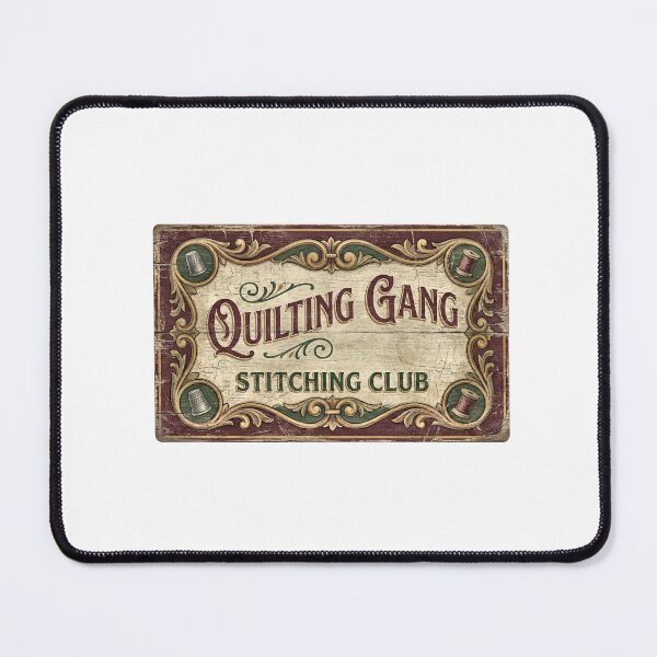 Item preview, Vintage Quilting Gang Guild Sign | Retro Stitching Club designed and sold by Twenty2Creative.
