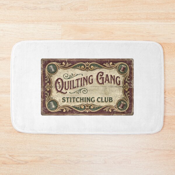 Item preview, Vintage Quilting Gang Guild Sign | Retro Stitching Club designed and sold by Twenty2Creative.