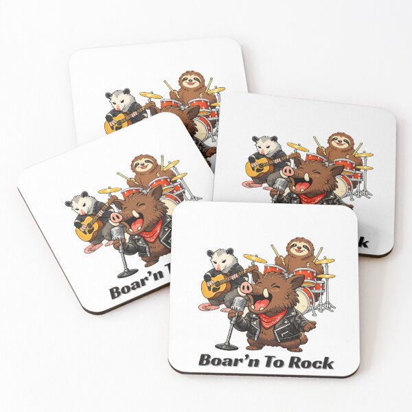 Item preview, Boar’n To Rock – Funny Rock Band Animals Illustration designed and sold by madebysiwa.