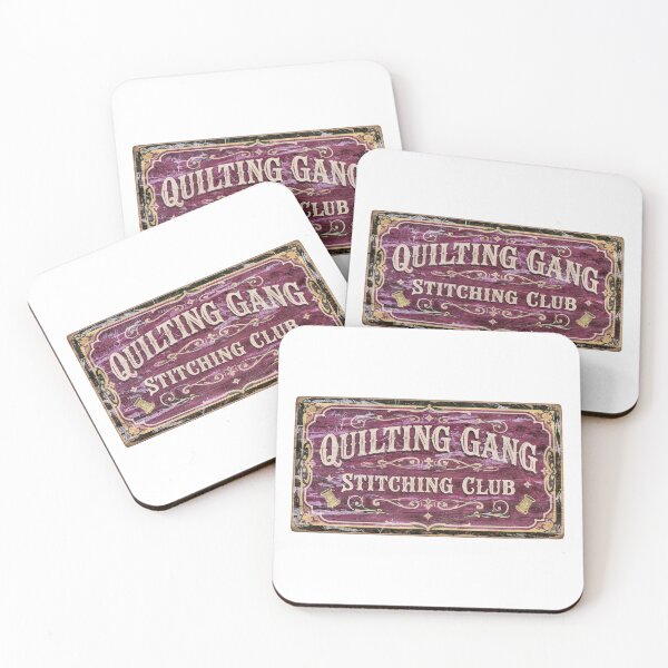 Item preview, Vintage Quilting Gang Guild Sign | Retro Stitching Club designed and sold by Twenty2Creative.