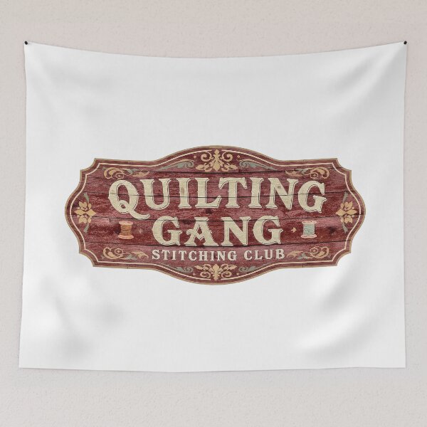 Item preview, Vintage Quilting Gang Guild Sign | Retro Stitching Club designed and sold by Twenty2Creative.