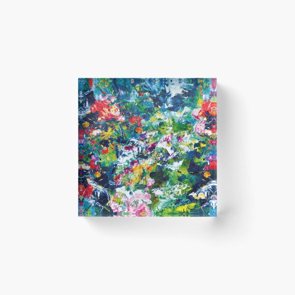 Item preview, Abstract floral painting red, blue, green, yellow, and pink designed and sold by Good_Things.