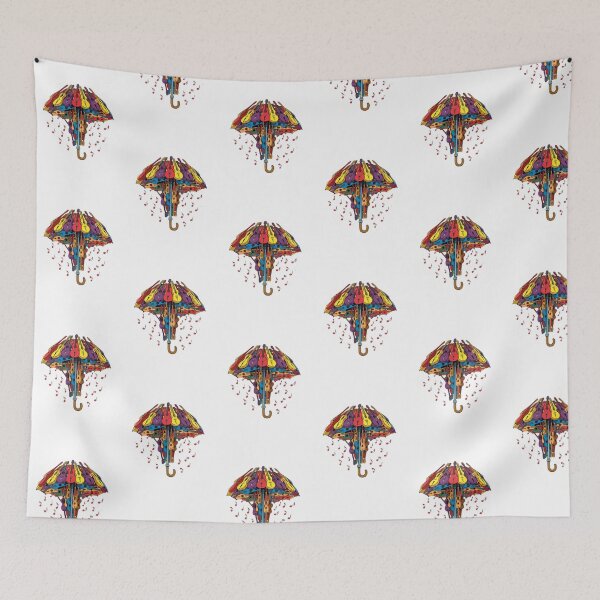 Item preview, Umbrella of guitars with colorful musical rain designed and sold by StormArte.