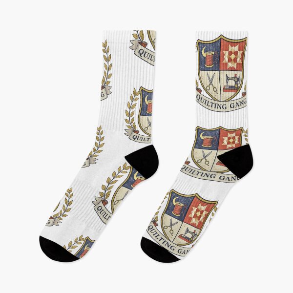 Item preview, Quilting Gang Heraldic Crest | Modern Sewing Emblem designed and sold by Twenty2Creative.