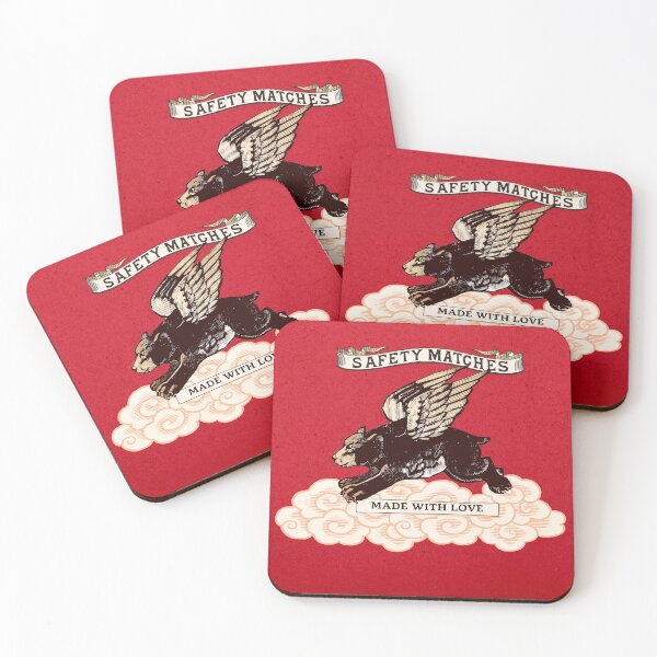 Item preview, Flying Bear Vintage Safety Matches Label  designed and sold by Corinne Alexa Jackson.