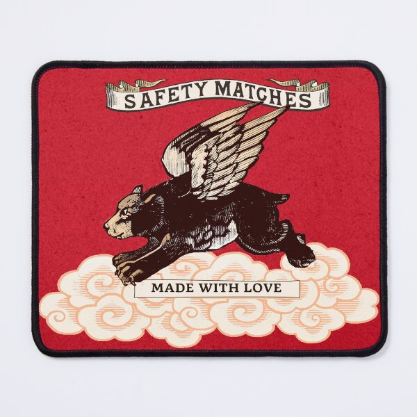 Item preview, Flying Bear Vintage Safety Matches Label  designed and sold by Corinne Alexa Jackson.