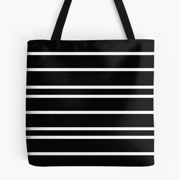 Item preview, Black and white horizontal stripes (white) designed and sold by ArtyFridgees.