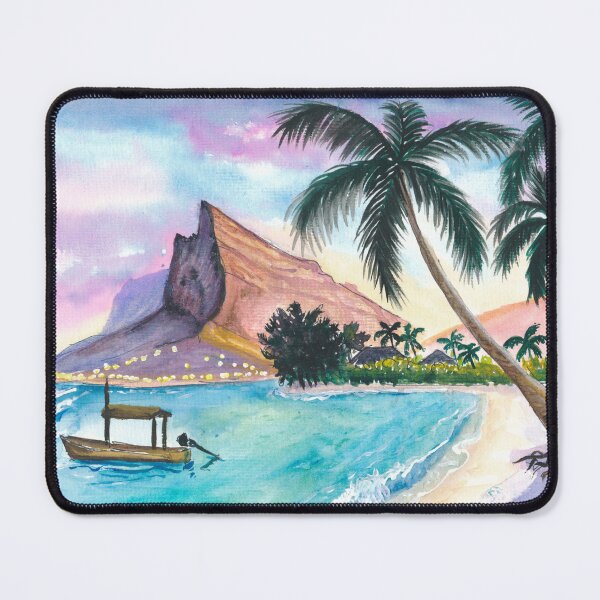 Item preview, Golden Sunset Over Le Morne Brabant Mauritius Icon designed and sold by artshop77.
