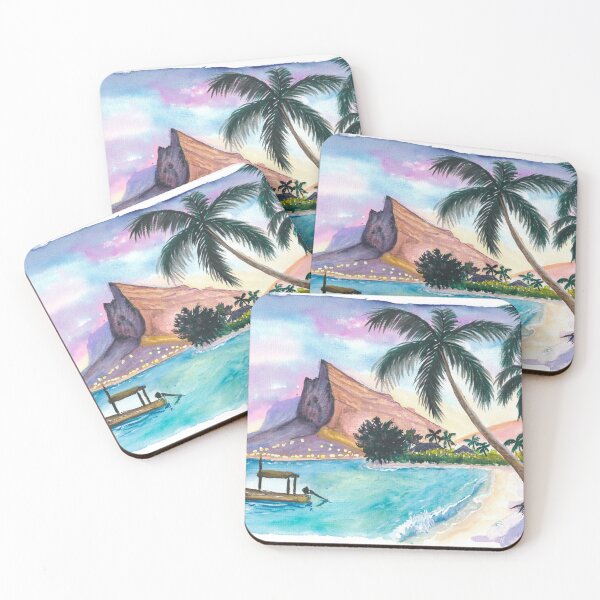 Item preview, Golden Sunset Over Le Morne Brabant Mauritius Icon designed and sold by artshop77.
