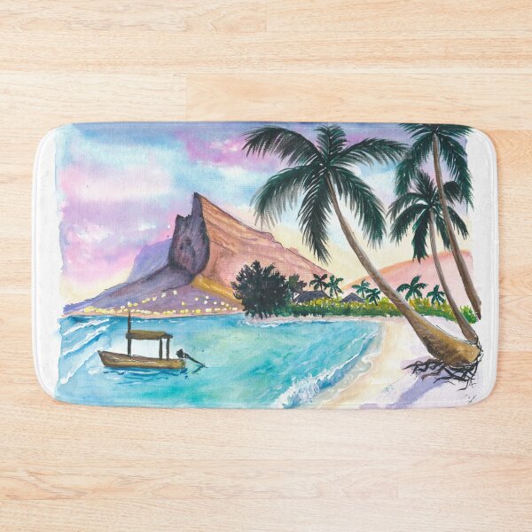 Item preview, Golden Sunset Over Le Morne Brabant Mauritius Icon designed and sold by artshop77.