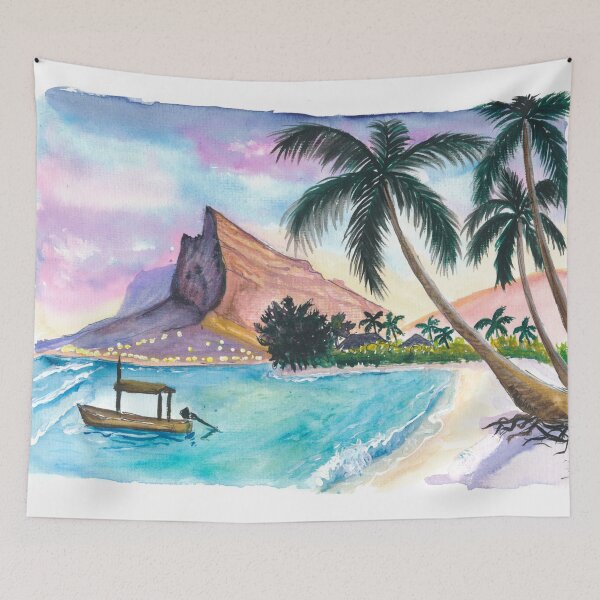 Item preview, Golden Sunset Over Le Morne Brabant Mauritius Icon designed and sold by artshop77.