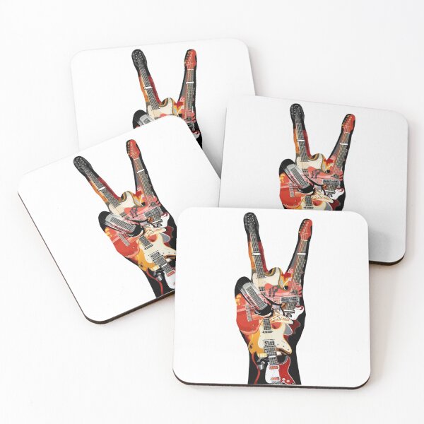 Item preview, Rock peace hand with guitar collage designed and sold by StormArte.