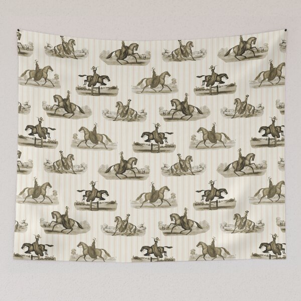 Item preview, Elegant Vintage English Country Horse Lady Riders Beige designed and sold by tanjica.
