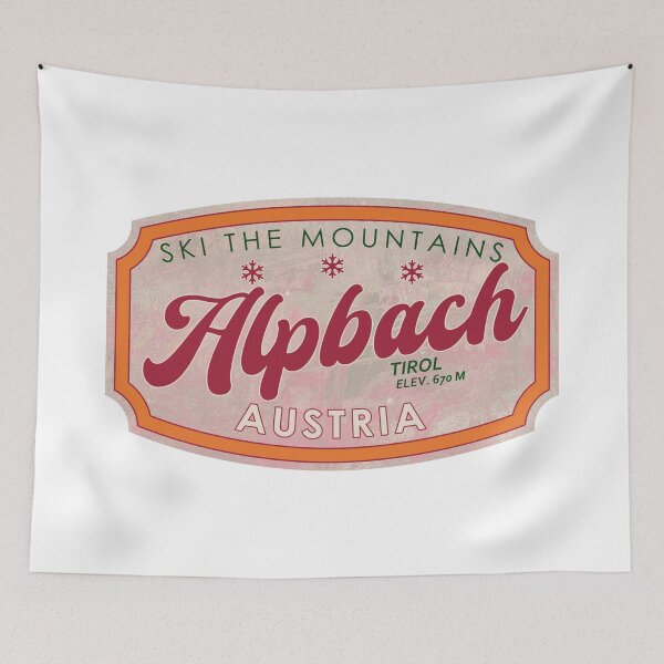 Item preview, Alpbach, Austria, Tirol, Ski, textured skiing badge designed and sold by Wanderful-roads.
