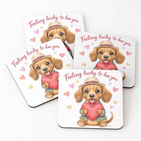 Item preview, Cute Dachshund Feeling lucky to have you designed and sold by Kedspicedesign.