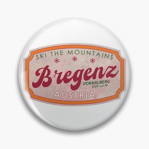 Item preview, Bregenz, Austria, Vorarlberg, Ski, textured skiing badge designed and sold by Wanderful-roads.