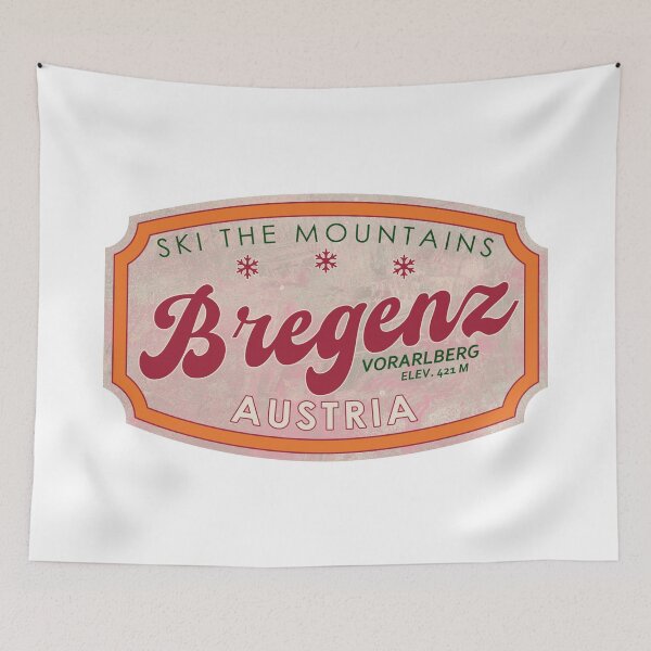Item preview, Bregenz, Austria, Vorarlberg, Ski, textured skiing badge designed and sold by Wanderful-roads.