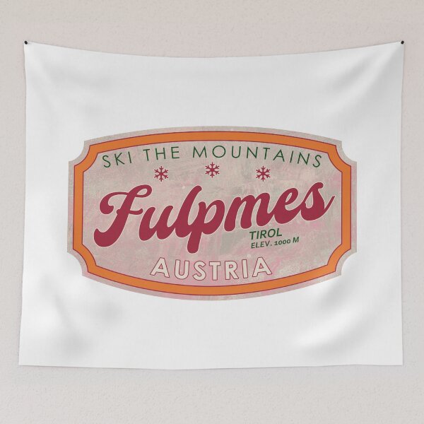 Item preview, Fulpmes, Austria, Tirol, Ski, textured skiing badge designed and sold by Wanderful-roads.