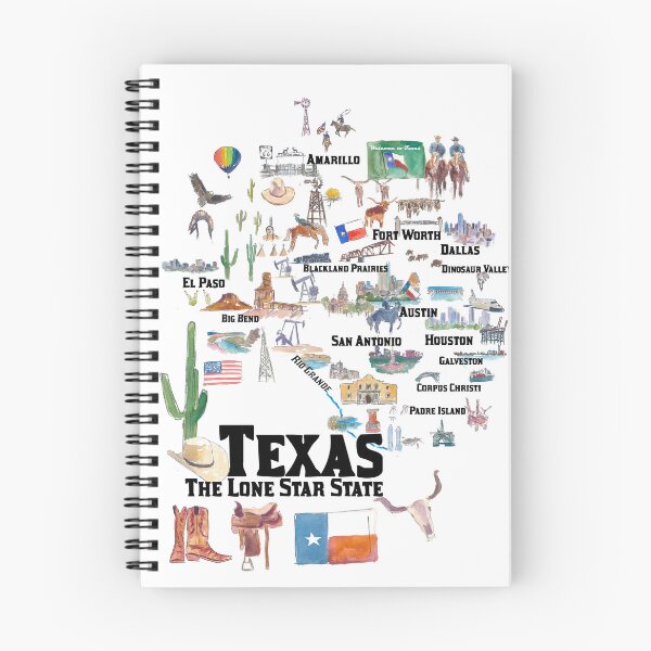 Item preview, Ilustraciones del estado de Texas, EE. UU., con planes de viaje, momentos destacados y recuerdos designed and sold by artshop77.