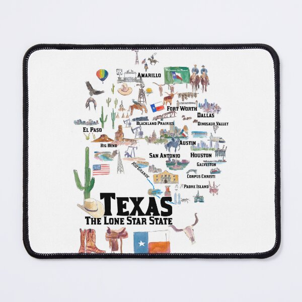 Item preview, Texas State USA Illustrations with Travel Plans Highlights and Memories designed and sold by artshop77.