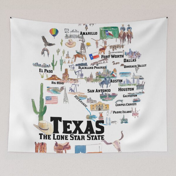 Item preview, Texas State USA Illustrations with Travel Plans Highlights and Memories designed and sold by artshop77.