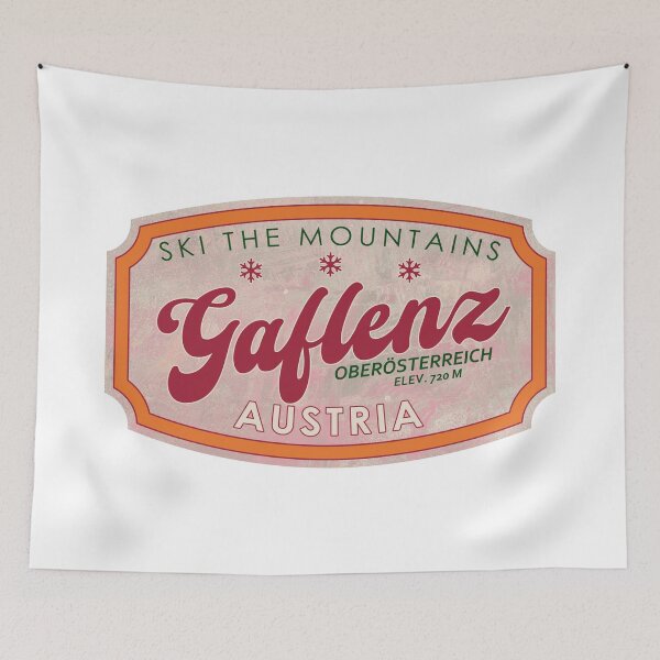 Item preview, Gaflenz, Austria, Oberösterreich, Ski, textured skiing badge designed and sold by Wanderful-roads.