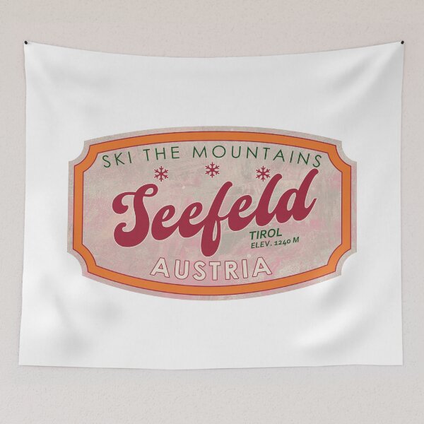 Item preview, Seefeld, Austria, Tirol, Ski, textured skiing badge designed and sold by Wanderful-roads.