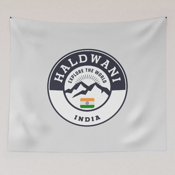 Item preview, Haldwāni India | Black and White Travel Crest designed and sold by World Designs.
