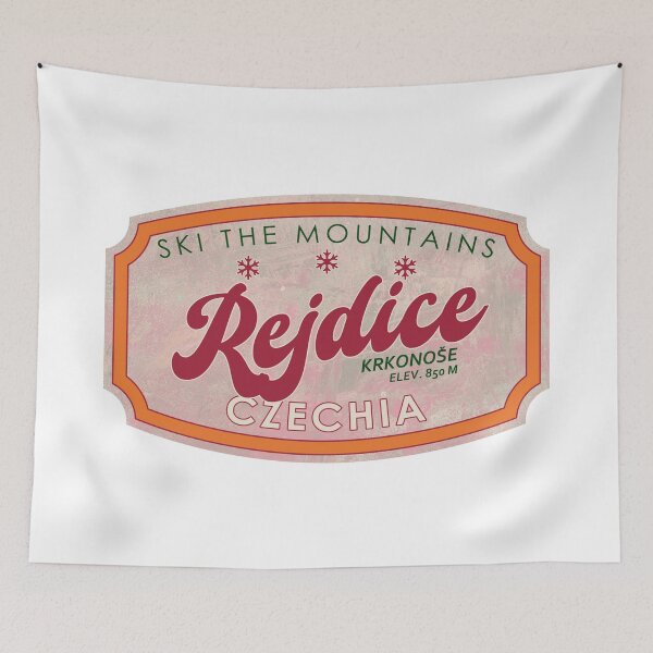 Item preview, Rejdice, Czechia, Krkonoše, Ski, textured skiing badge designed and sold by Wanderful-roads.