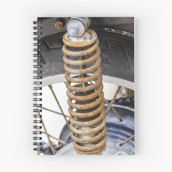 Item preview, Rusty Motorcycle Suspension Spring Closeup With Shock Absorber And Tire Wheel designed and sold by Nmallia.