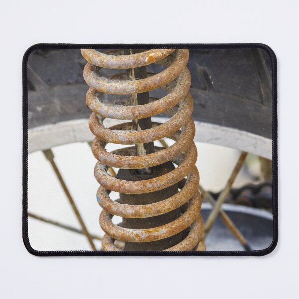 Item preview, Rusty Motorcycle Suspension Spring Closeup With Shock Absorber And Tire Wheel designed and sold by Nmallia.